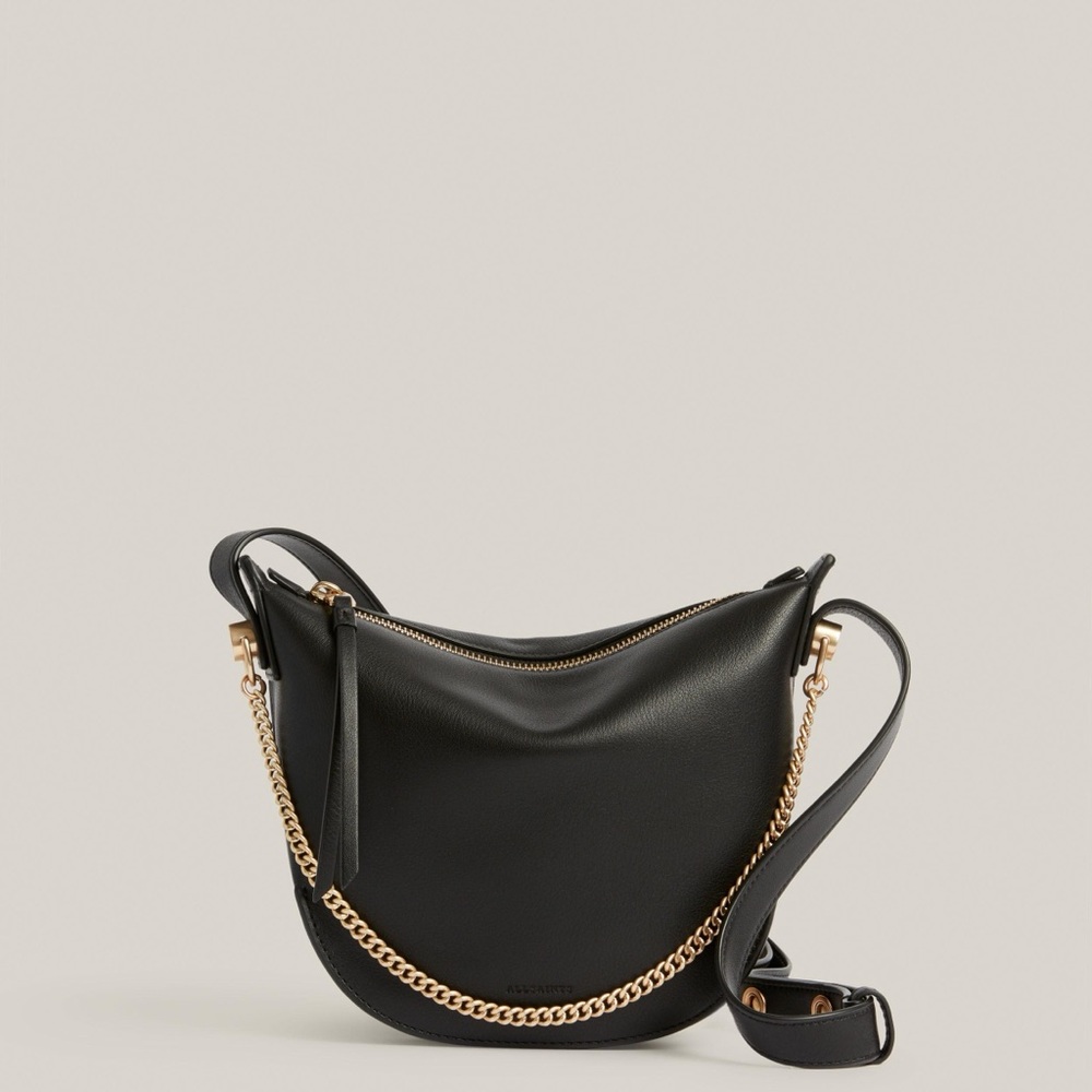 ALLSAINTS BLAKE GOLD CHAIN SHOULDER BAG